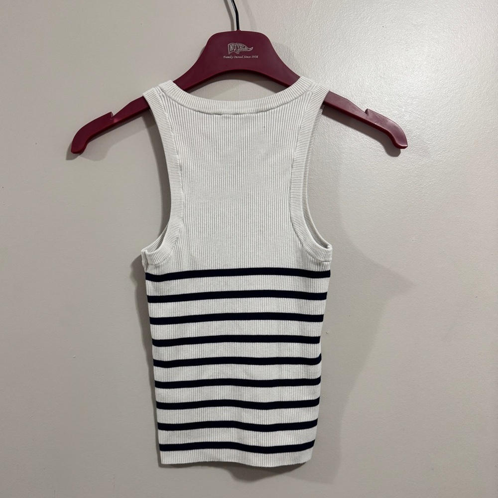 Zara Tank Top With Navy Stripes Woman’s Size Small - Picture 2 of 3
